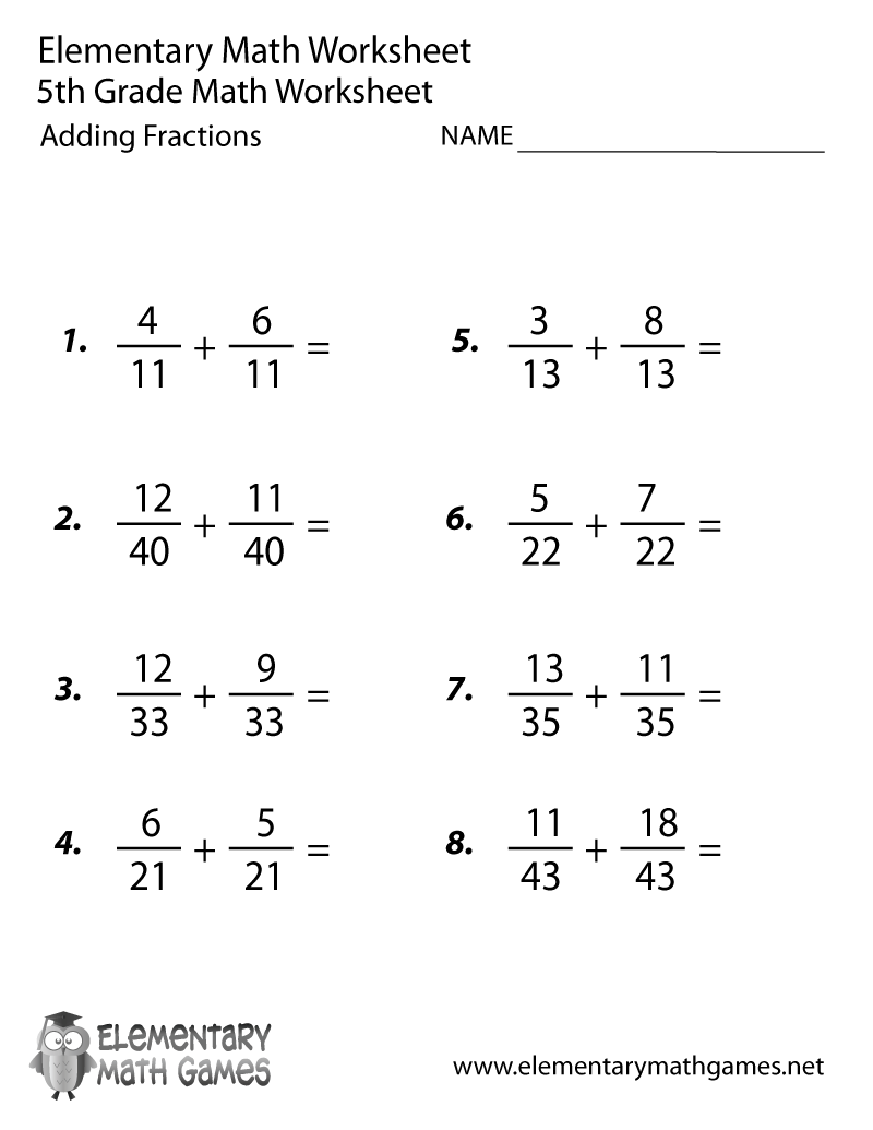 Math Worksheets For 5th Graders Free Printable