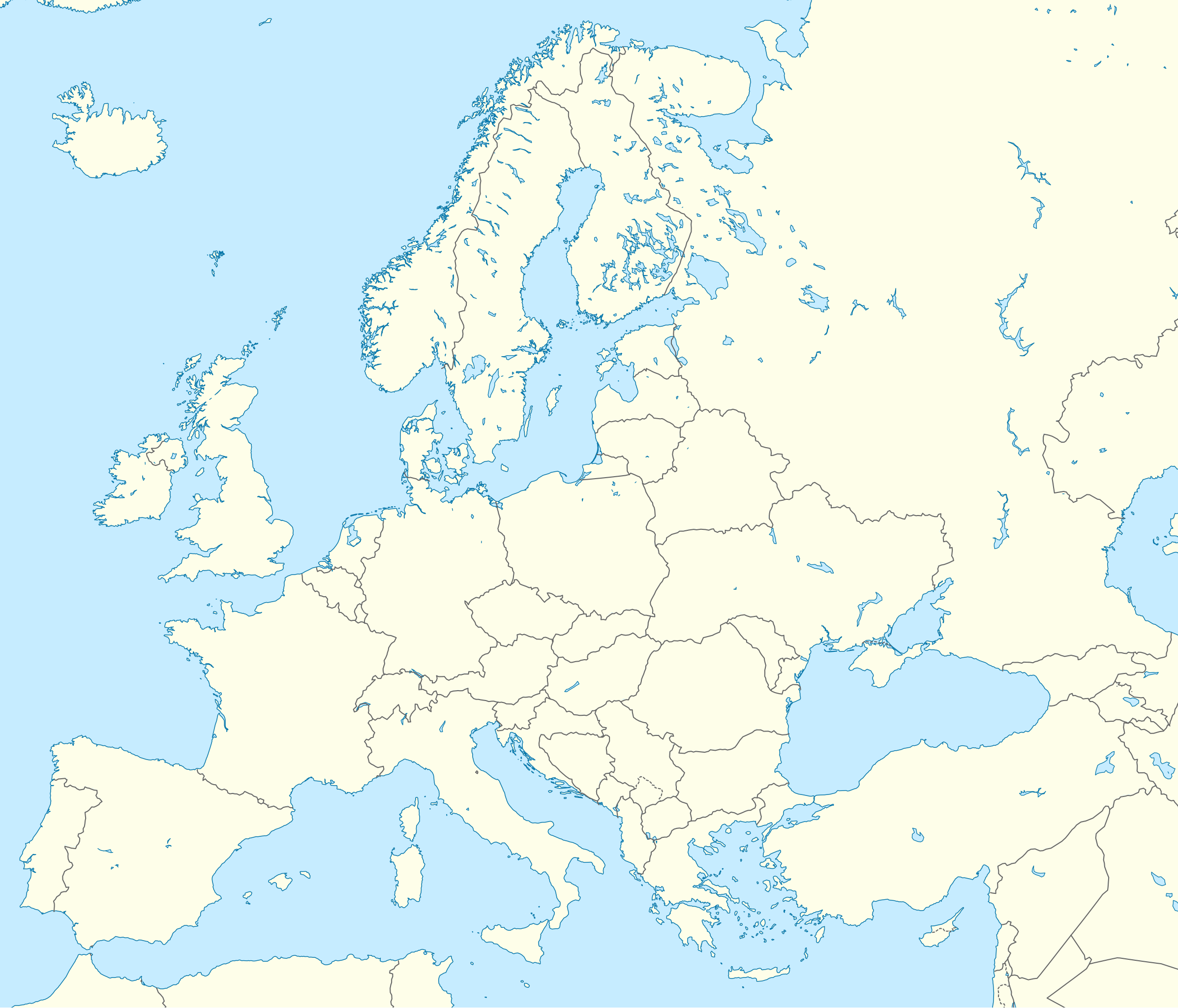 europe map printable blank