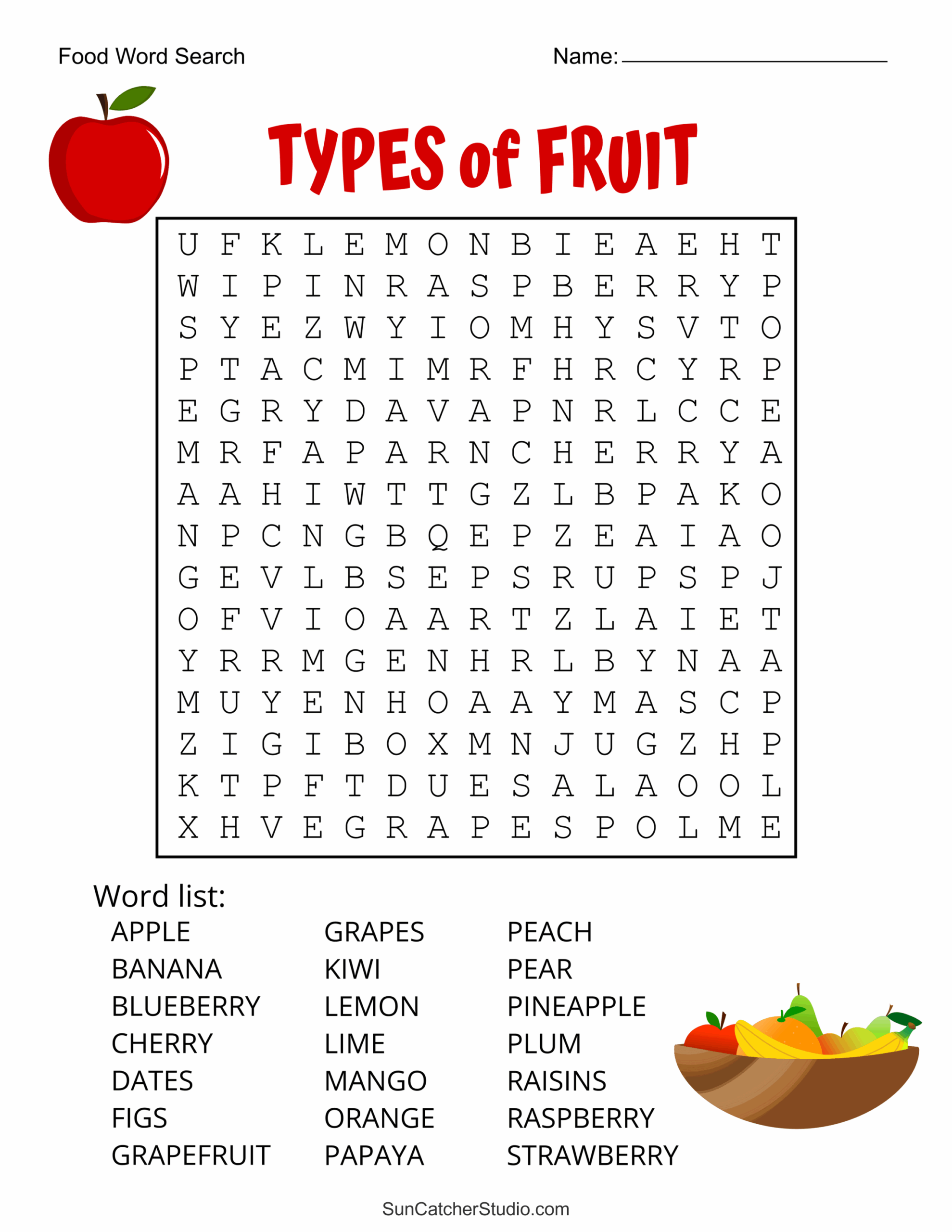 Free Printable Word Searches For Kids