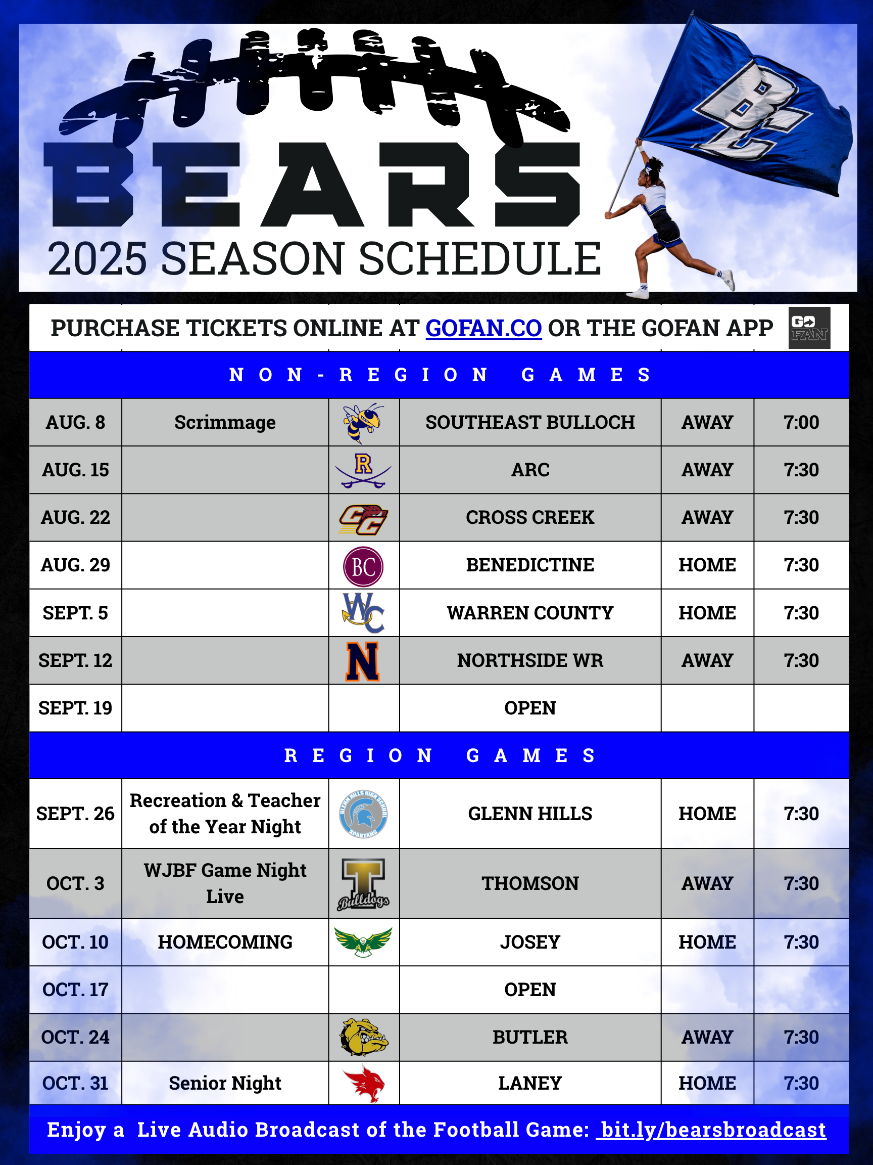 Football Schedule Athletics Burke County Public Schools