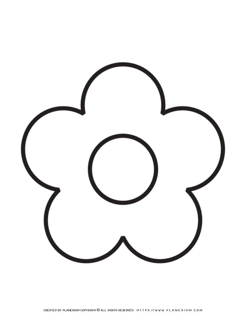 Free 5 Petals Flower Template For Spring Crafts