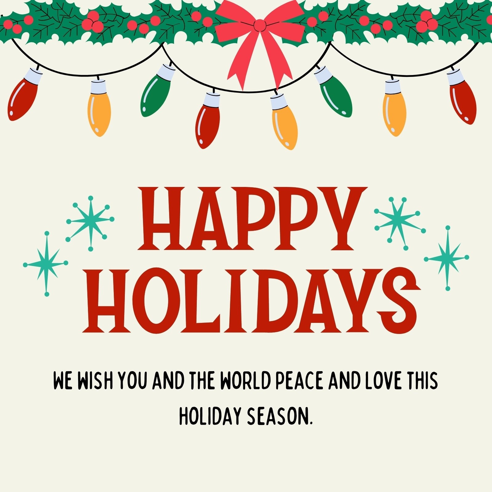 Happy Holiday Cards Printable