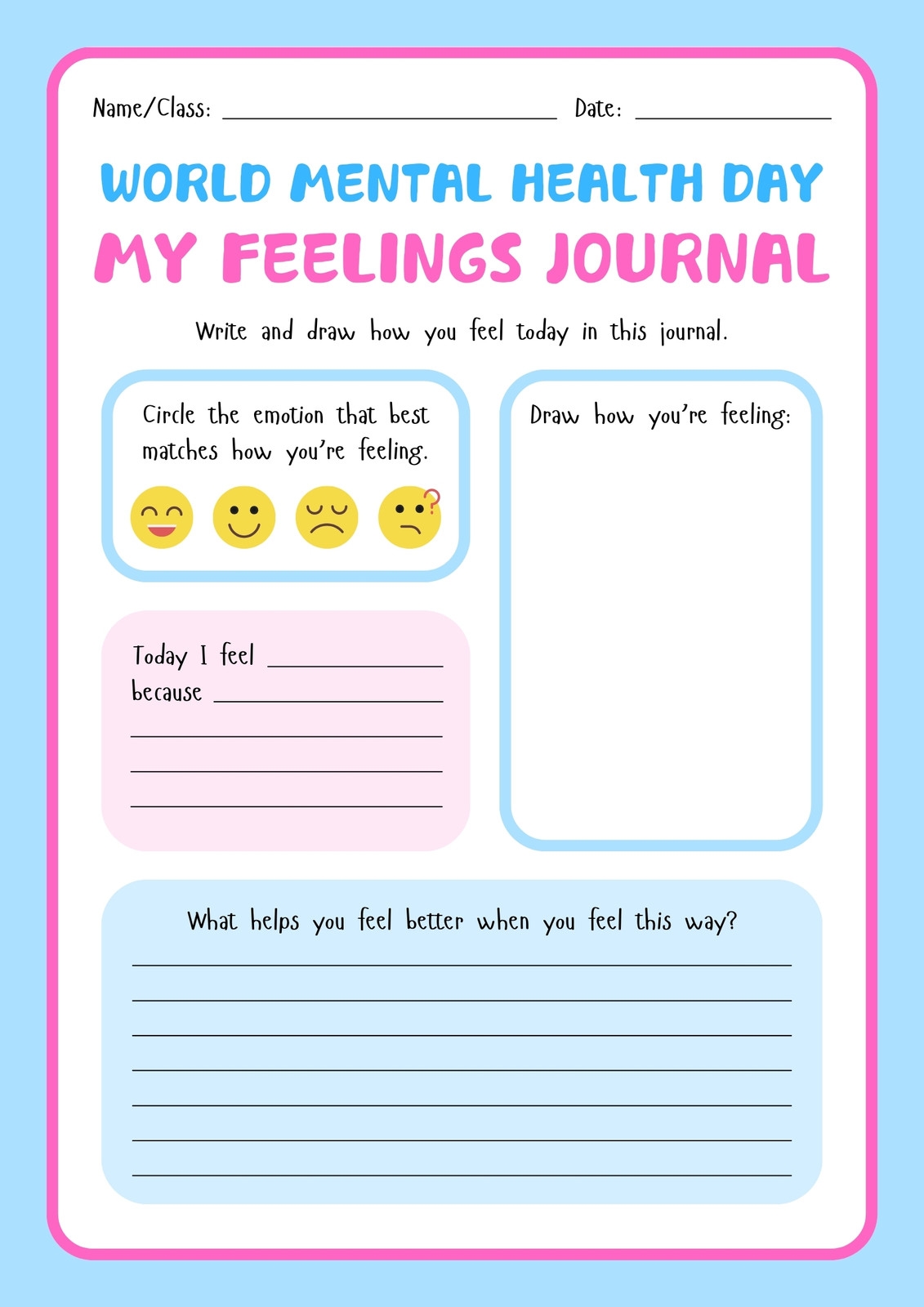 Free And Customizable Mental Health Templates