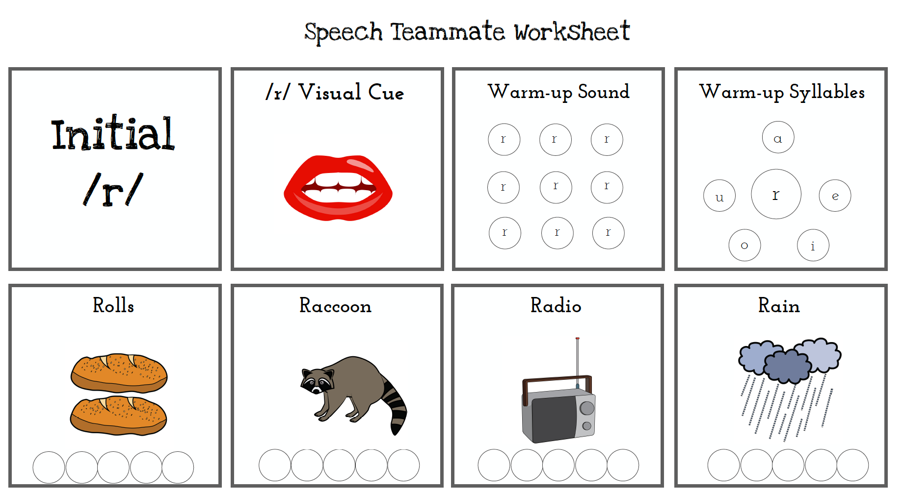 Printable Speech Therapy Worksheets