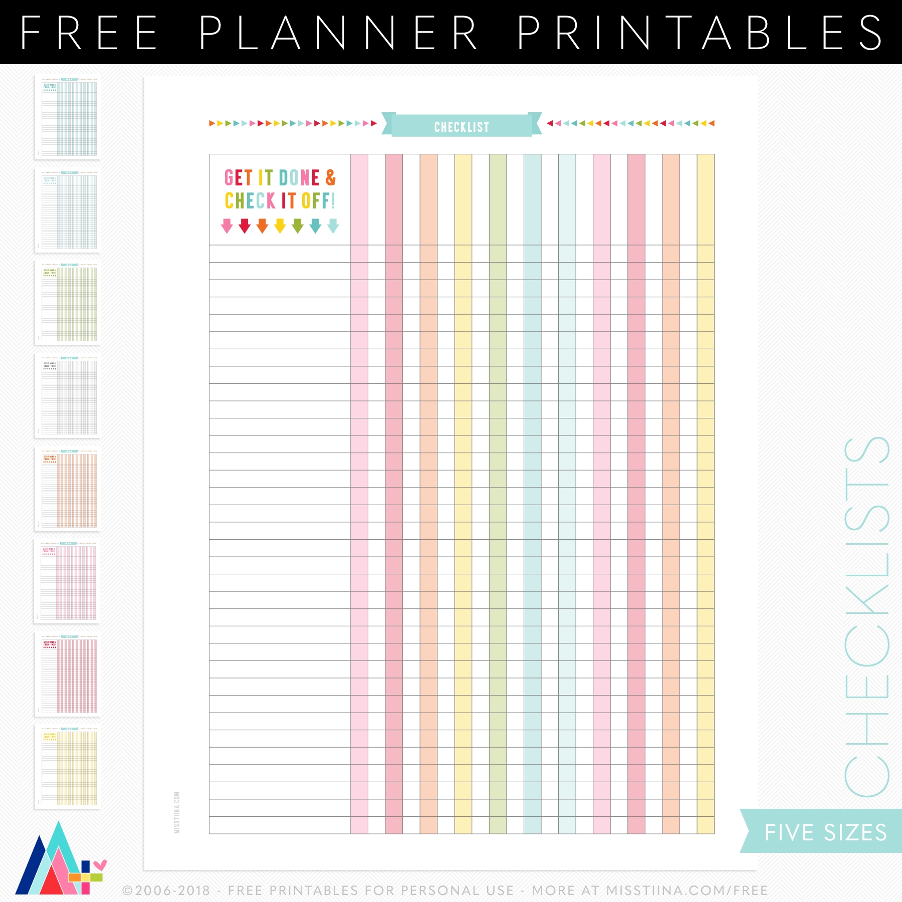 FREE Checklists Planner Page Printables Miss Tiina Tina Raparanta