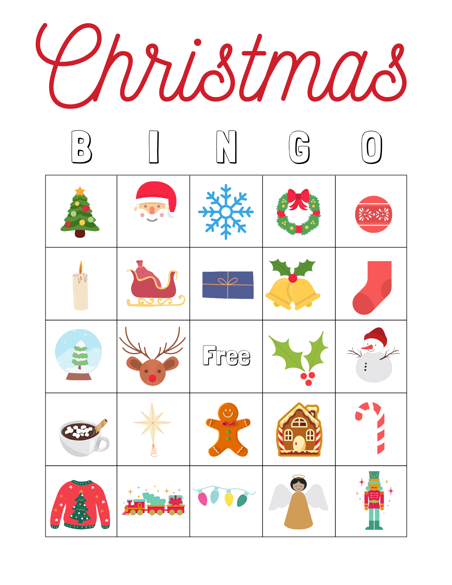 Free Printable Holiday Bingo Cards