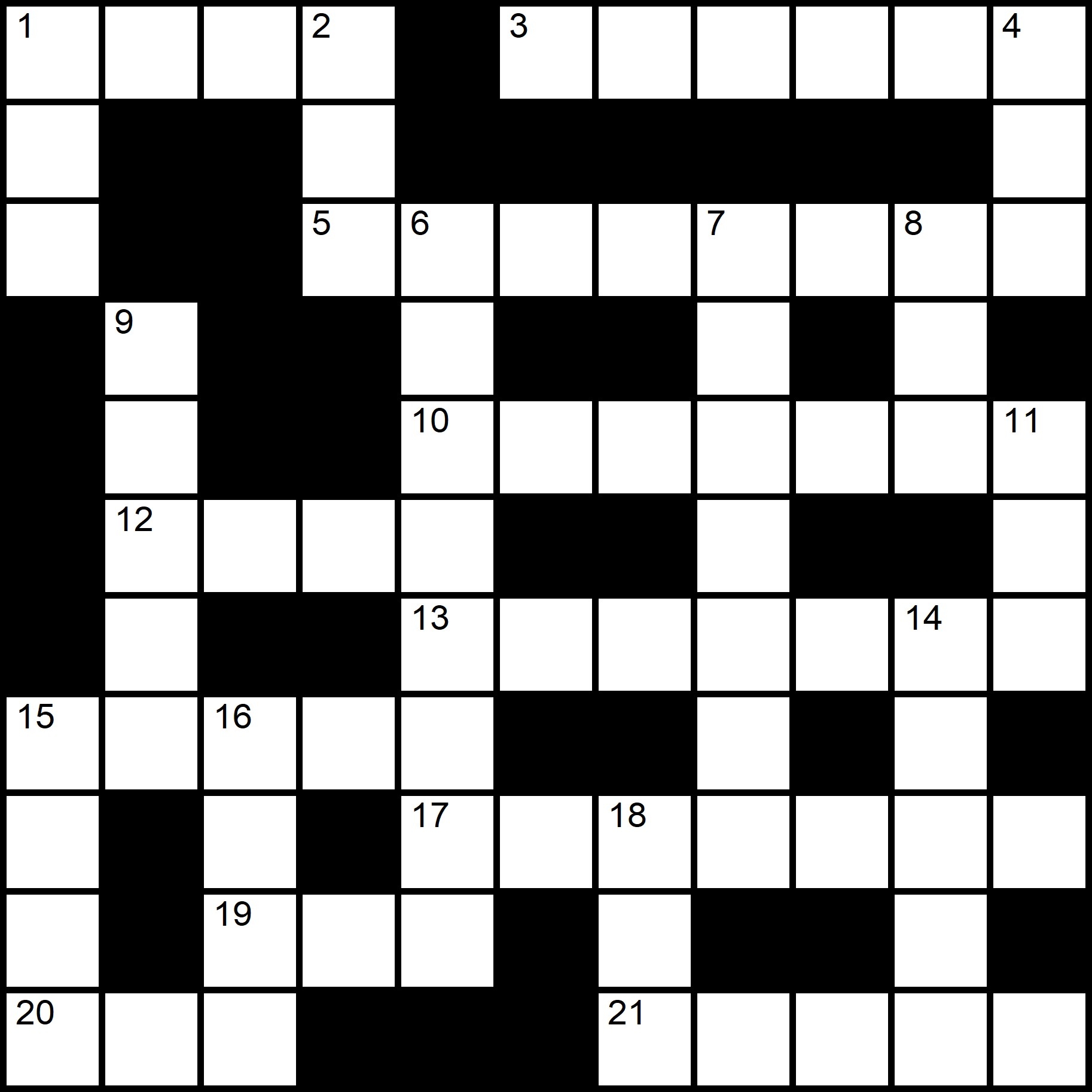 crossword puzzle template printable