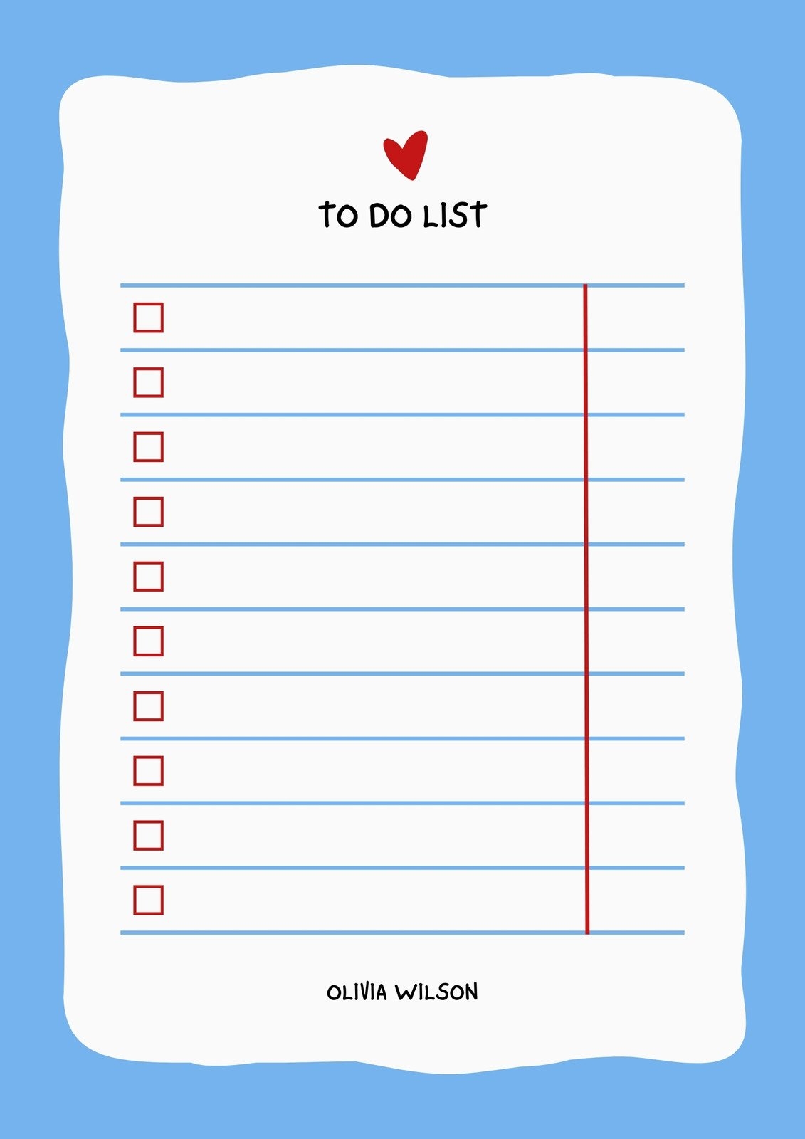 blank printable checklist