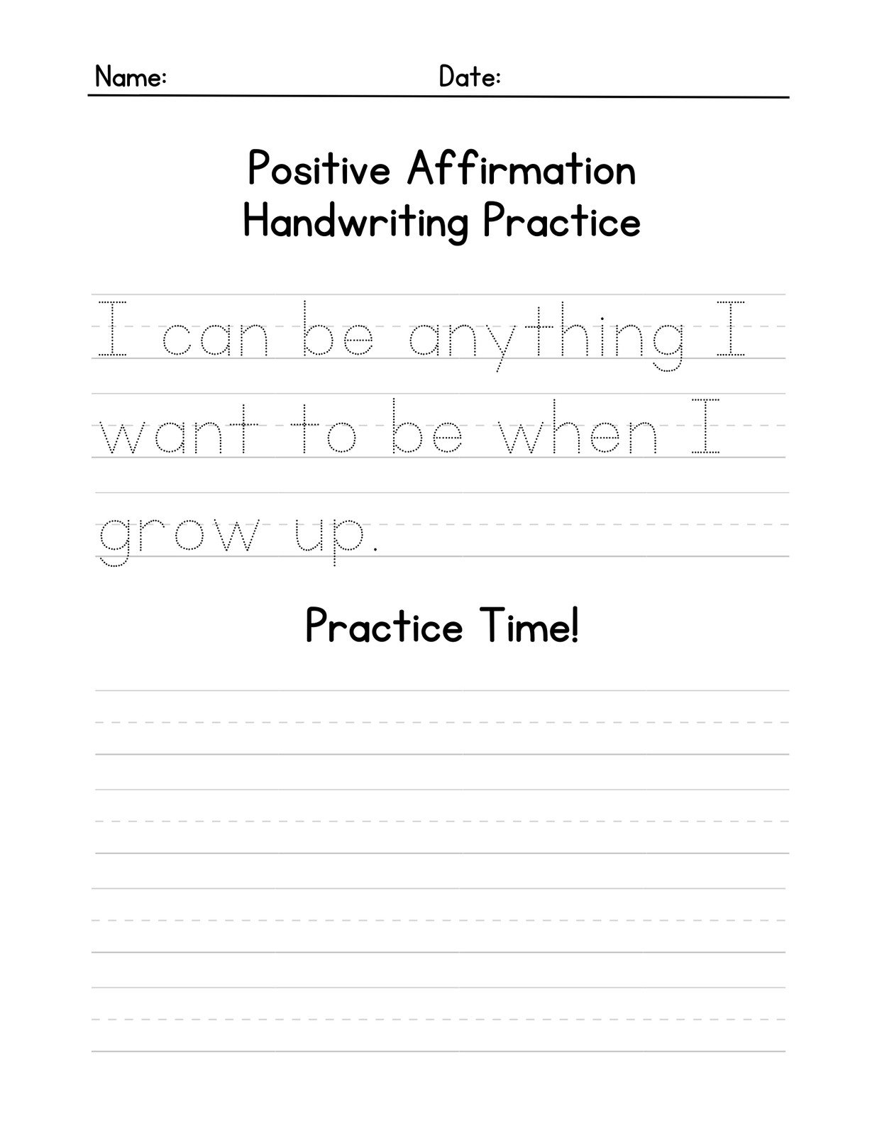 writing page printable