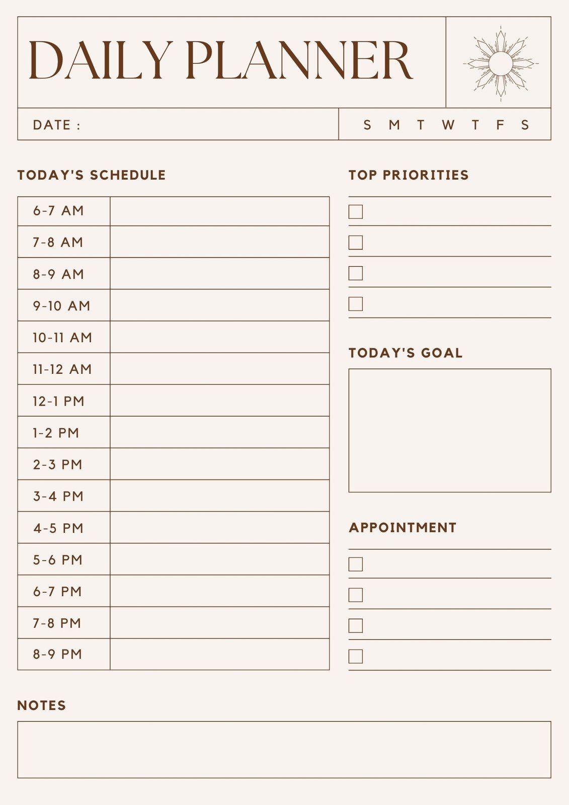 Printable Daily Planner