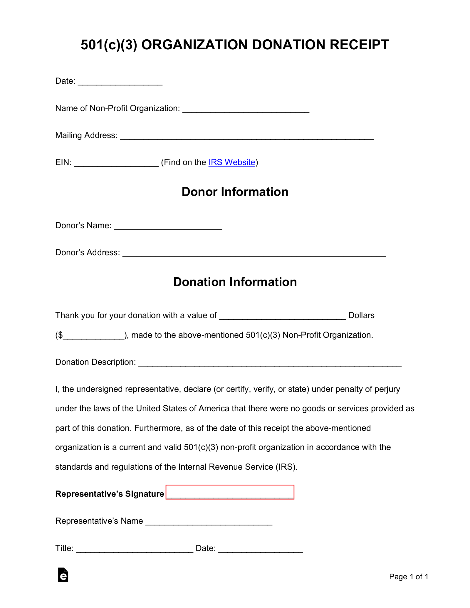 Free Printable Donation Receipt Template