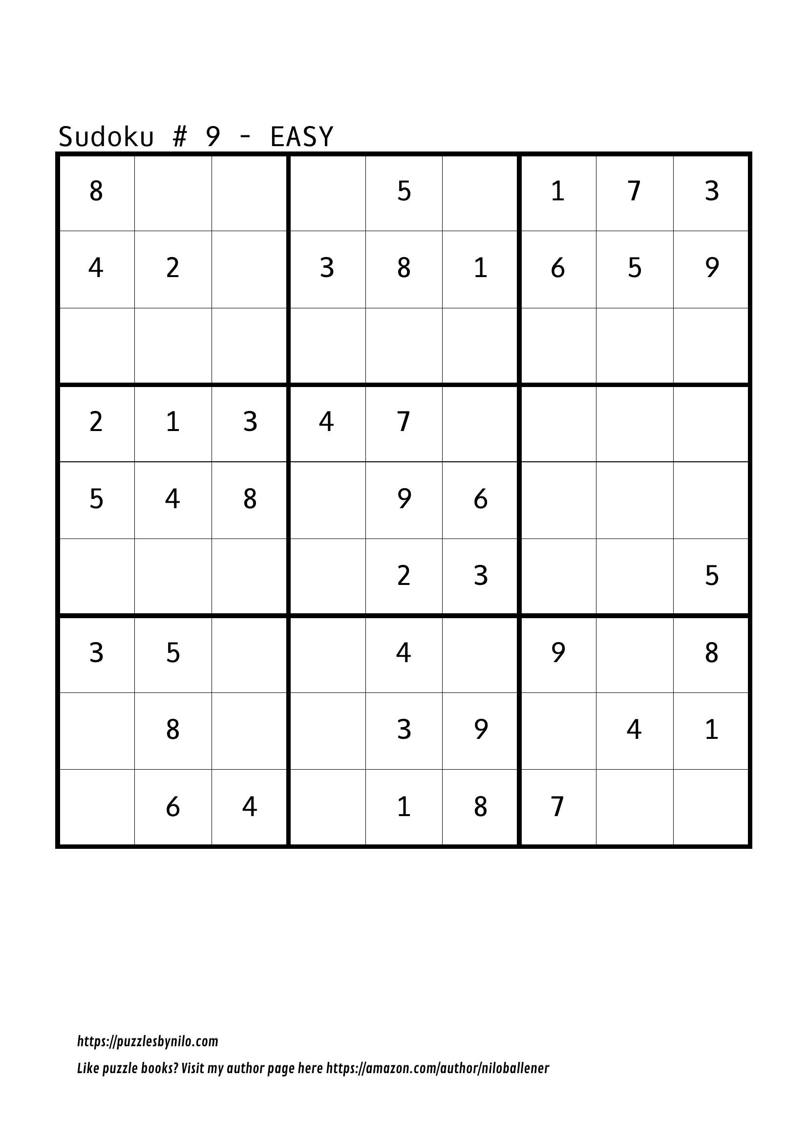 sudoku puzzles easy printable