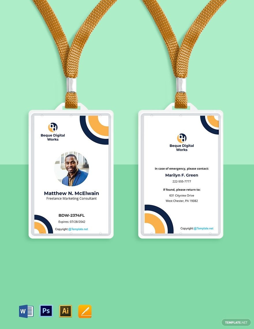 Free Editable ID Card Templates In Word To Download