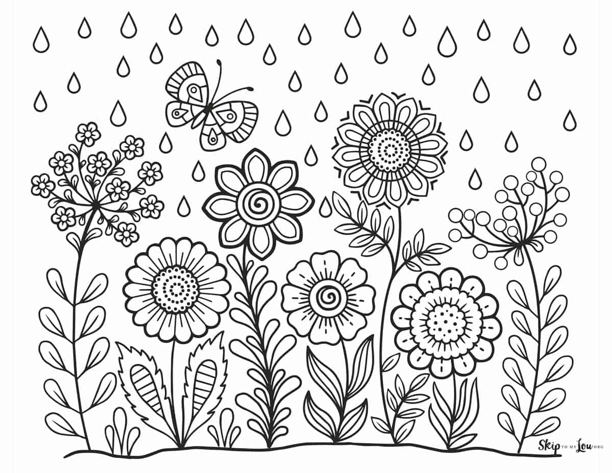 Flower Colouring Pages Free Printable