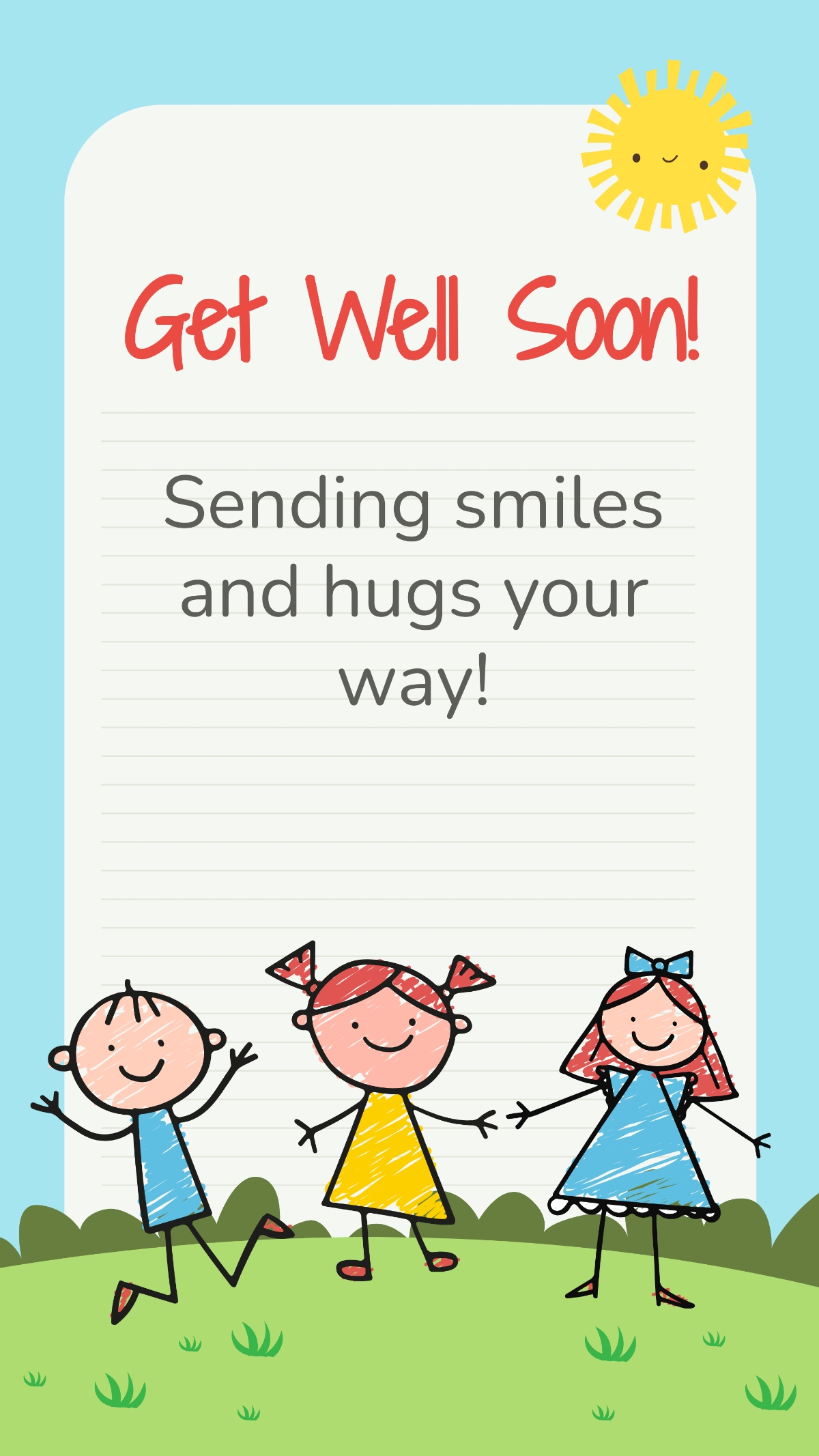 Free Get Well Soon Children s Card Template To Edit Online