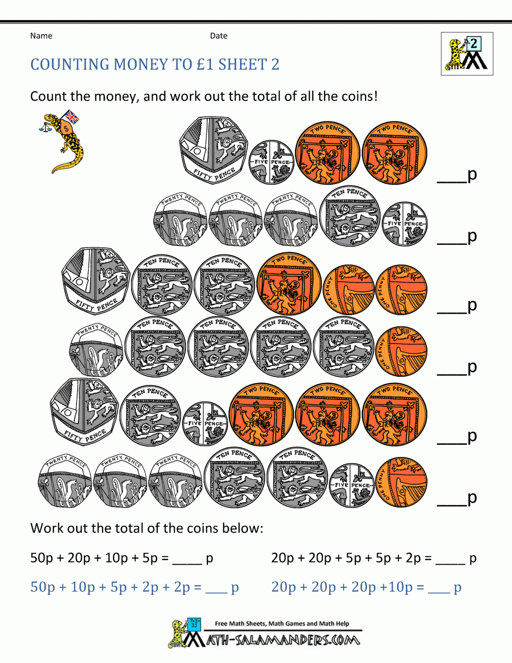 money sheets printable