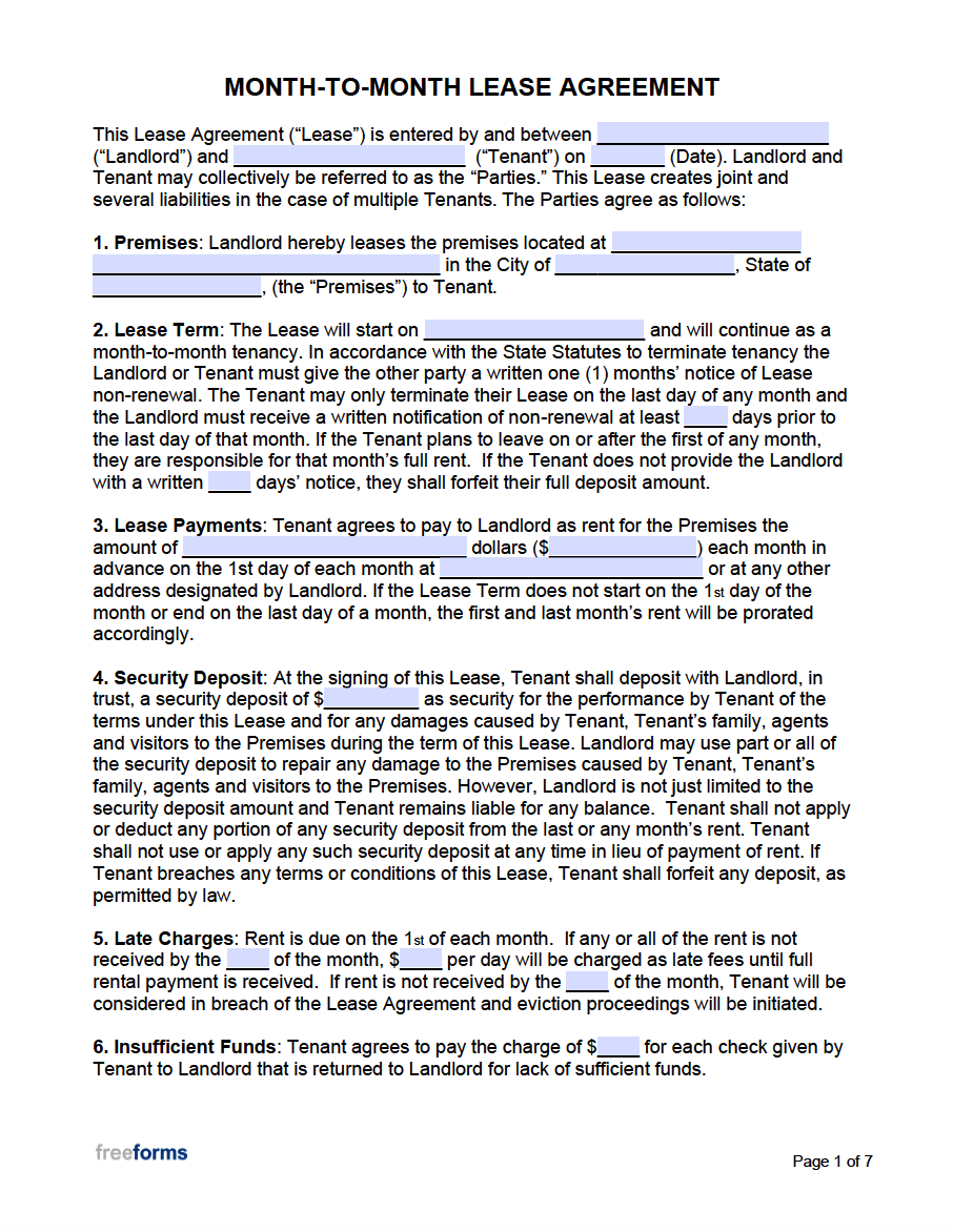 free printable simple lease agreement