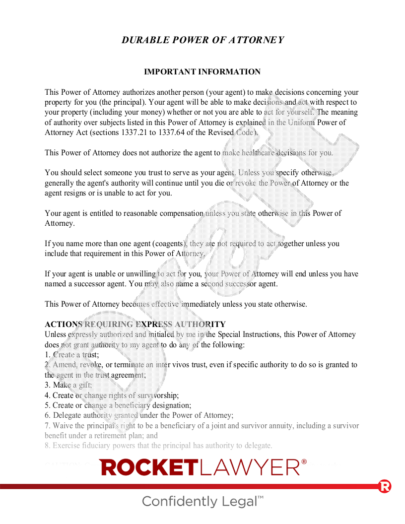 Free Ohio Power Of Attorney Template U0026 FAQs Rocket Lawyer