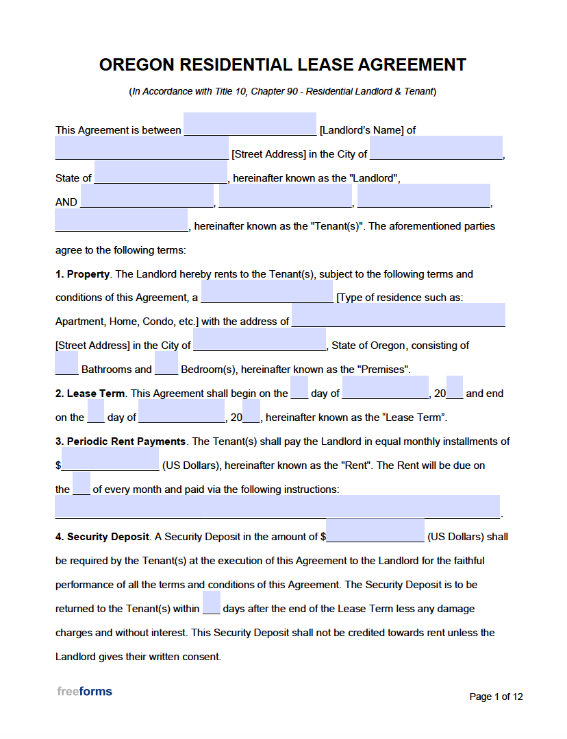 printable home lease agreement