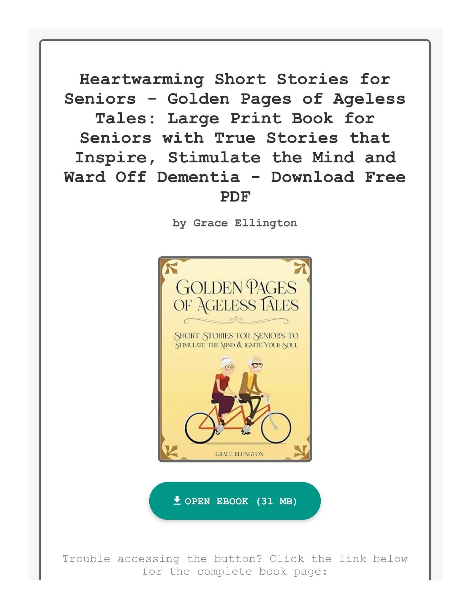 FREE PDF Heartwarming Short Stories For Seniors Golden Pages Of Ageless Tales Large Print Book Fo By AdrienneBlickkg Issuu