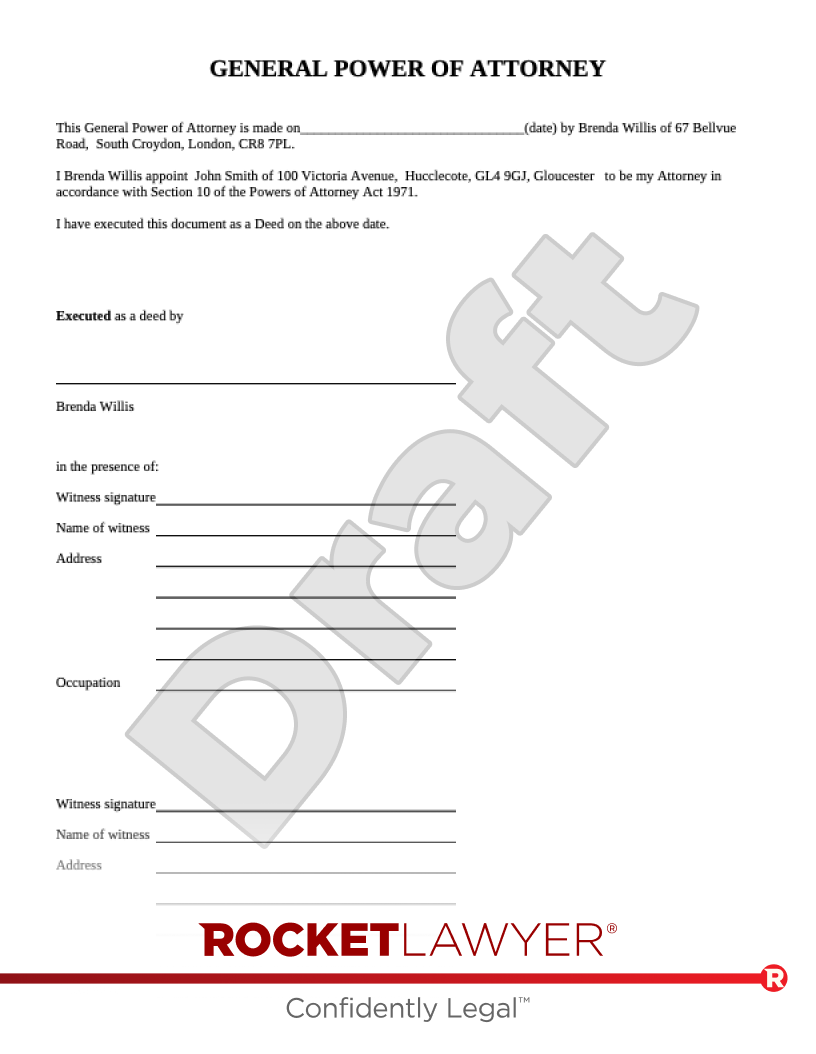 Free Power Of Attorney Template U0026 FAQs Rocket Lawyer UK Free Power Of Attorney Template U0026 FAQs Rocket Lawyer UK