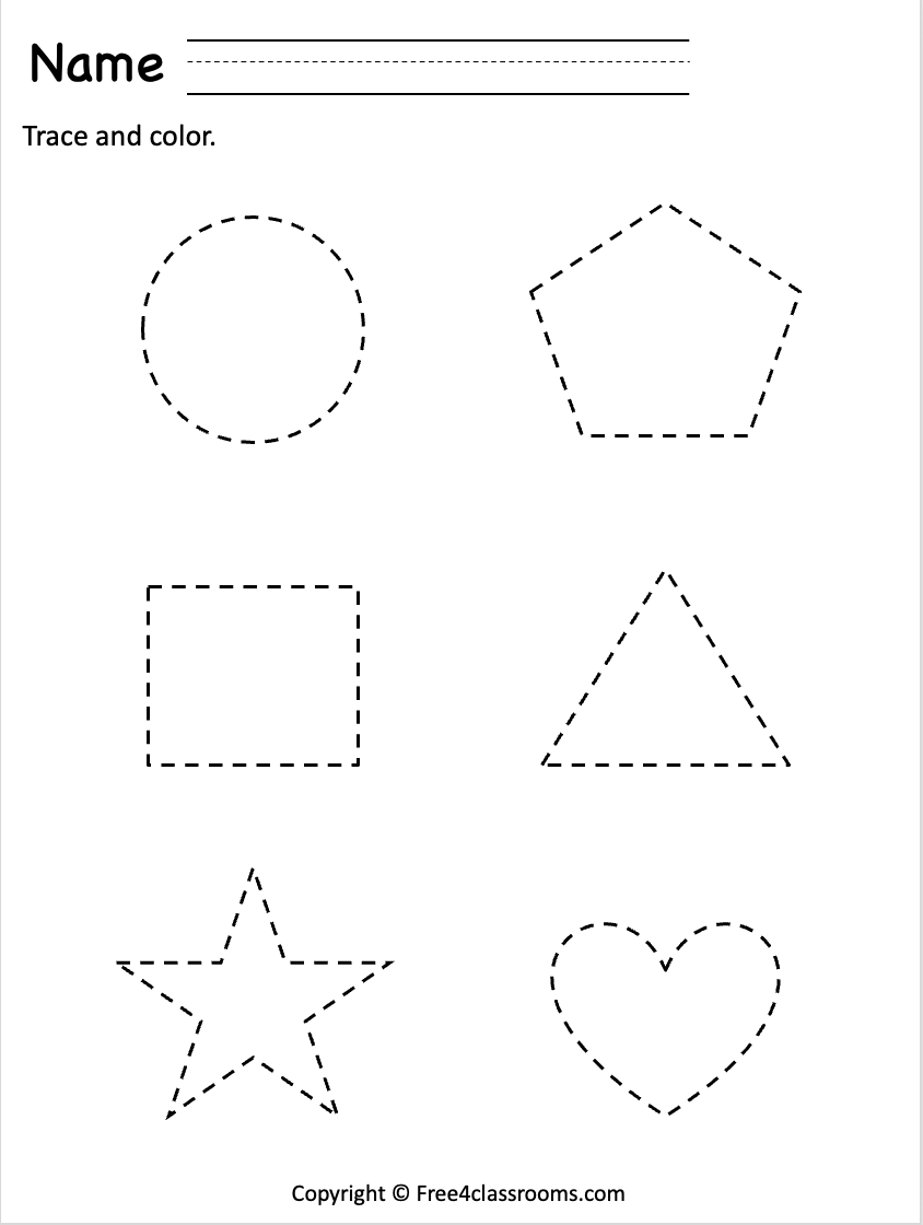 Trace Shapes Free Printable