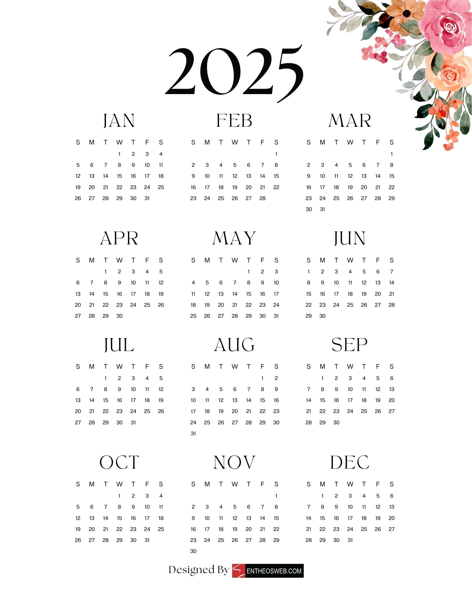 Free Printable 2025
