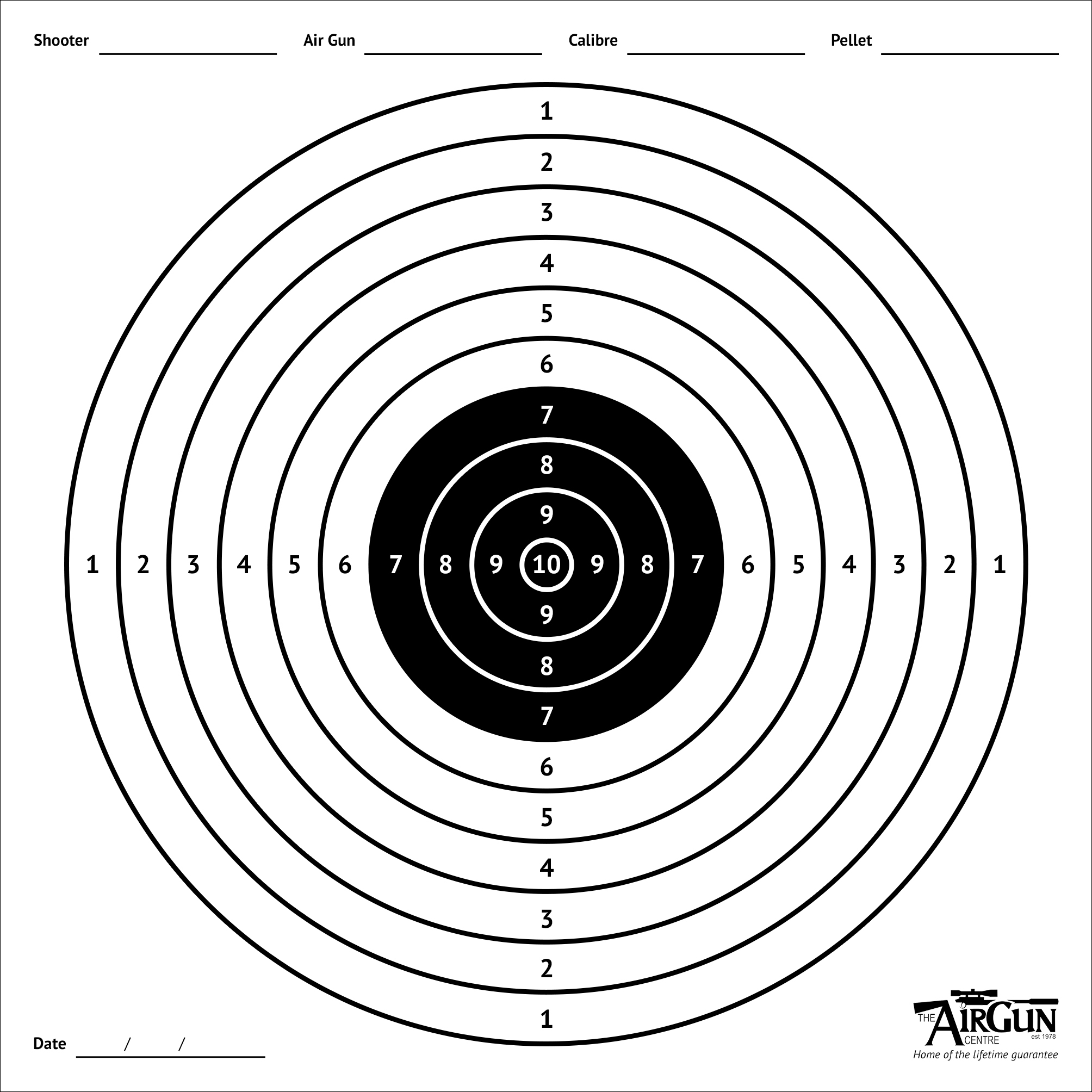 printable zero targets