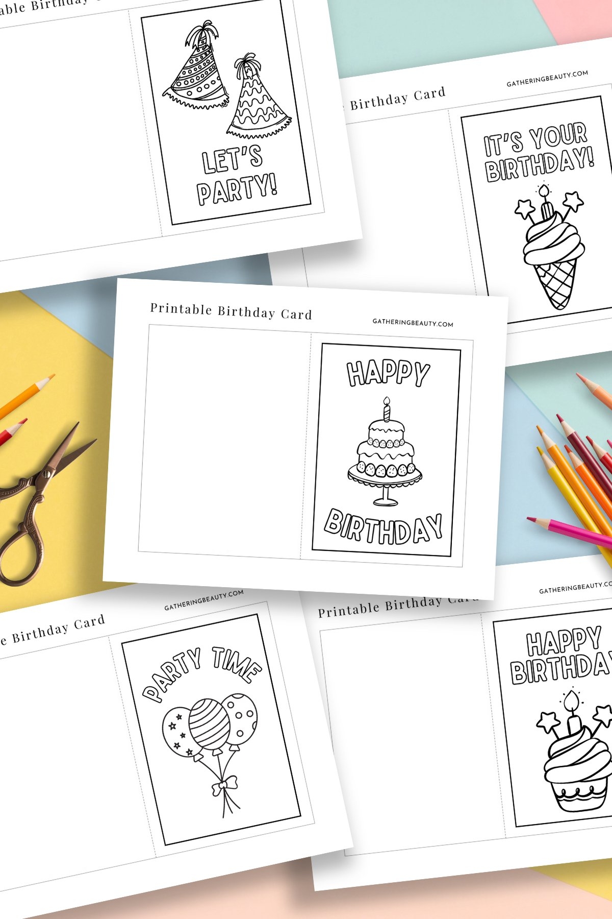 Free Printable Birthday Cards To Colour Gathering Beauty