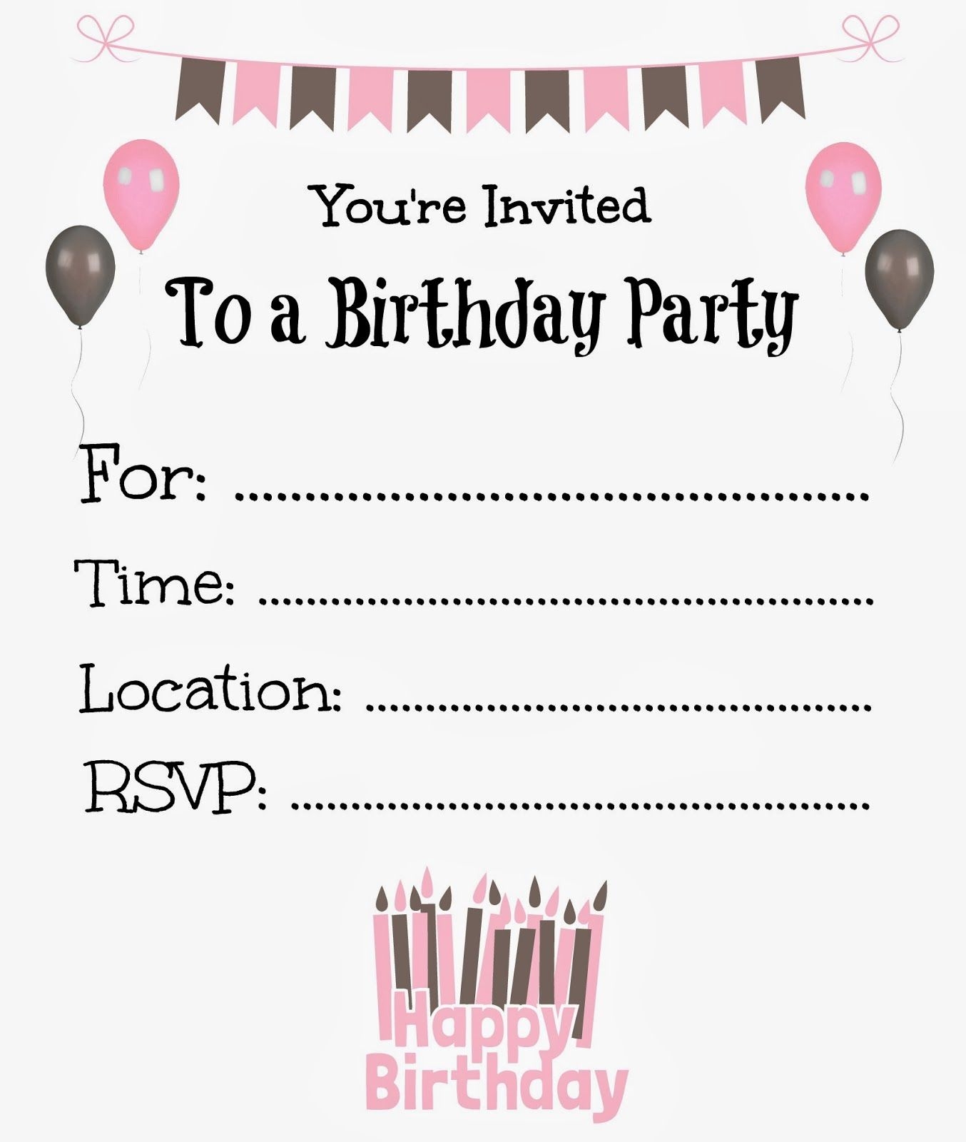 printable birthday invitation cards