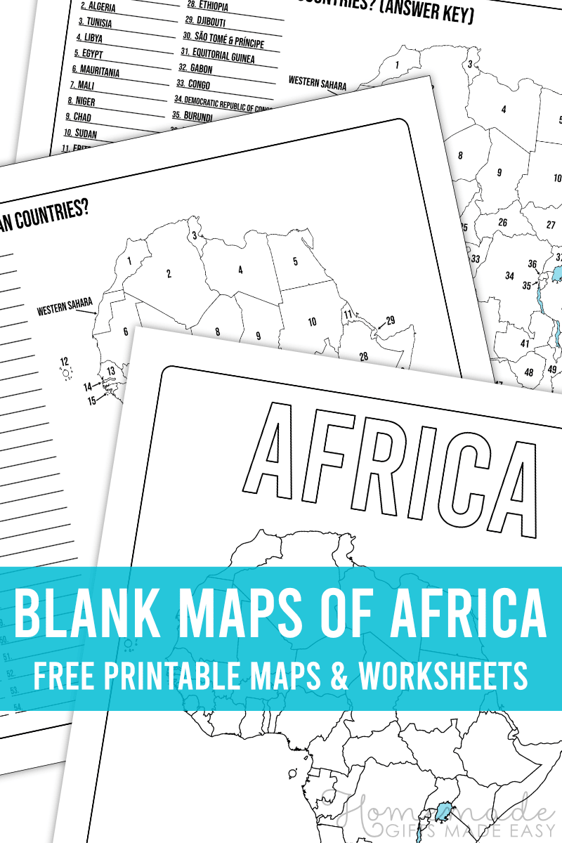 blank printable map of africa