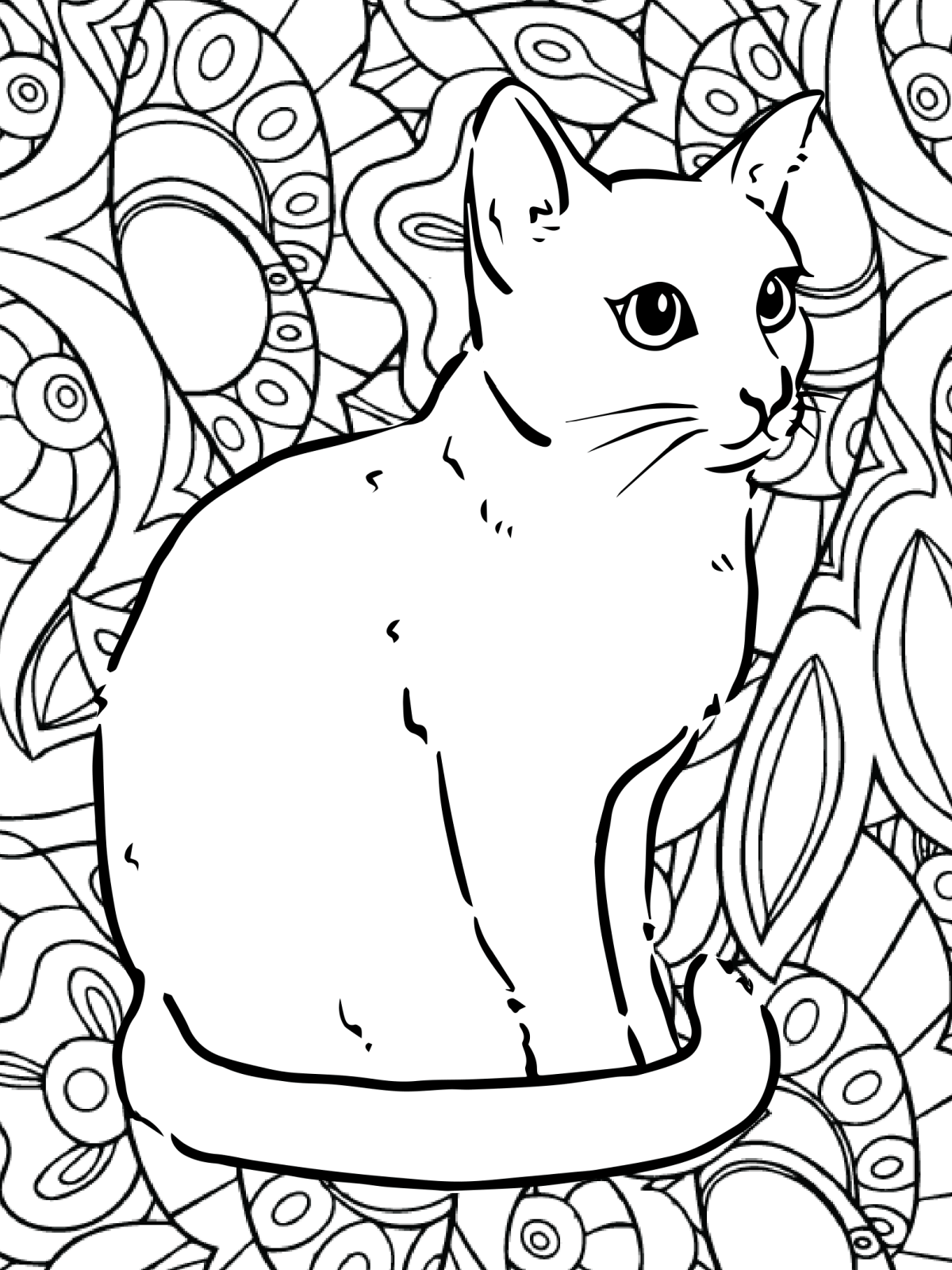 printable coloring pages cat