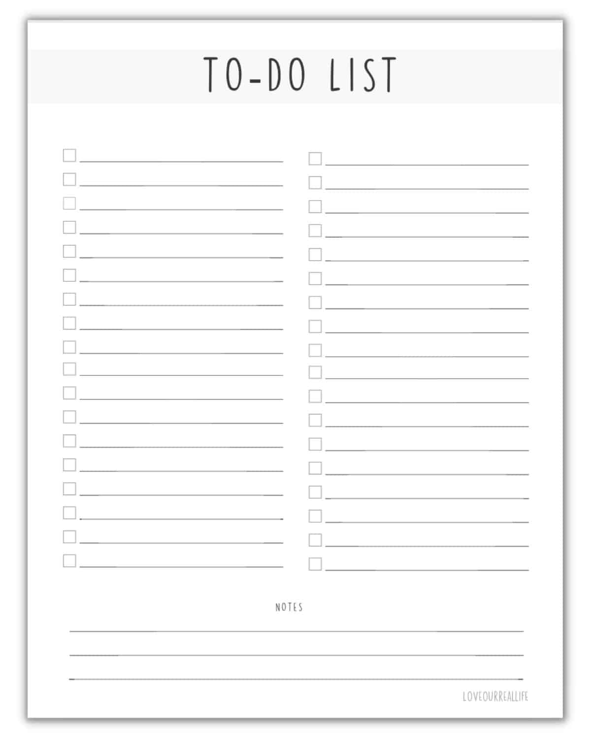 FREE Printable Checklist Templates To Do Lists To Download Love Our Real Life