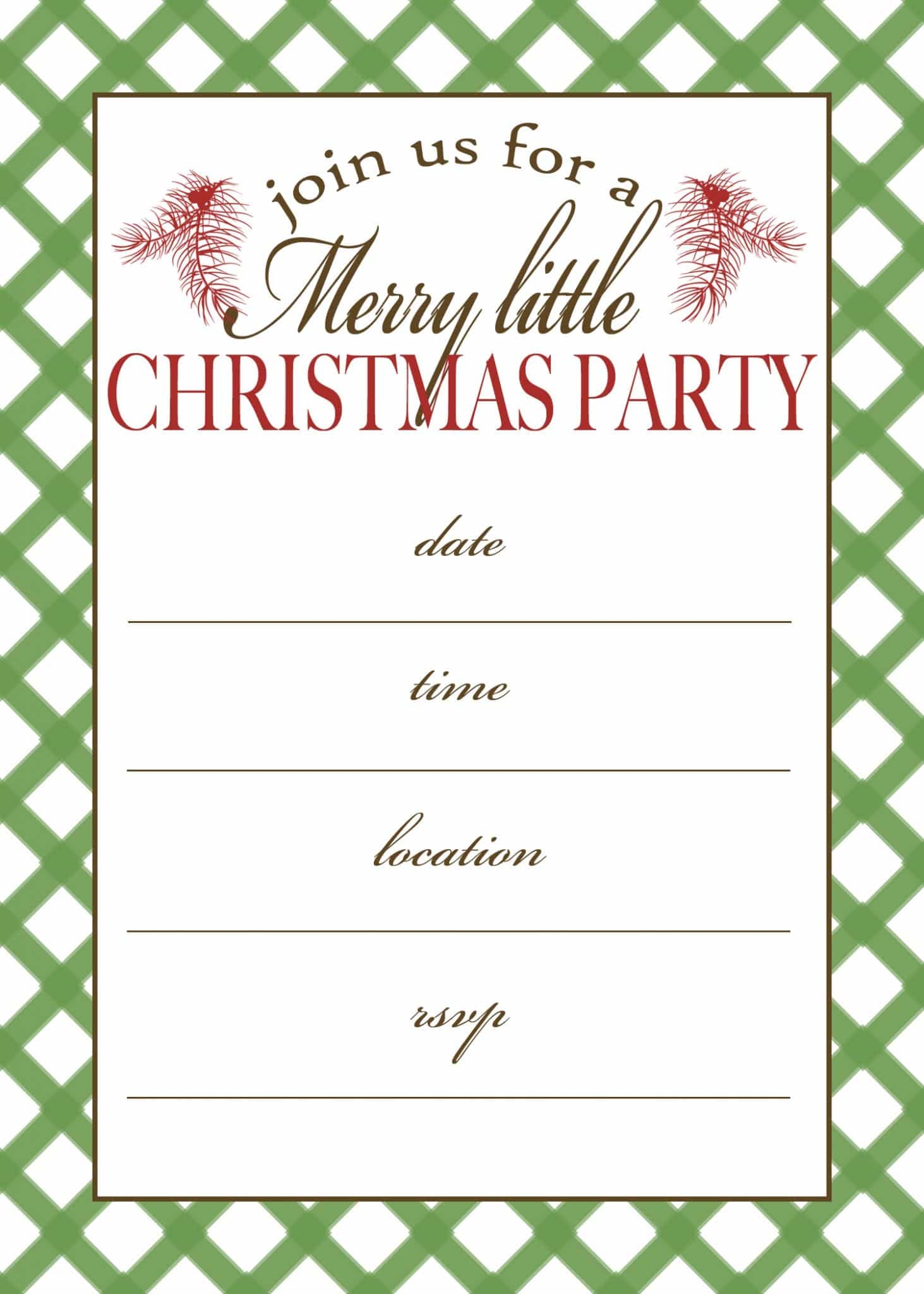 Printable Holiday Party Invitations