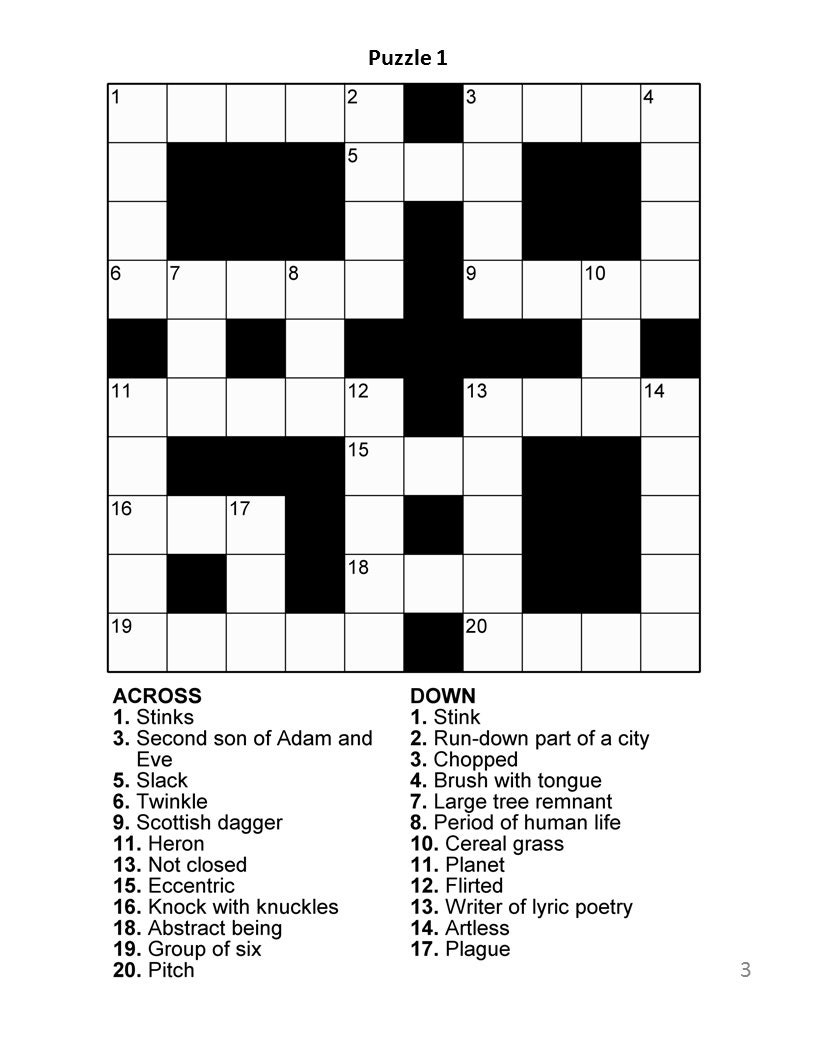 Free Printable Crossword Puzzles Print It Free Worksheets Library