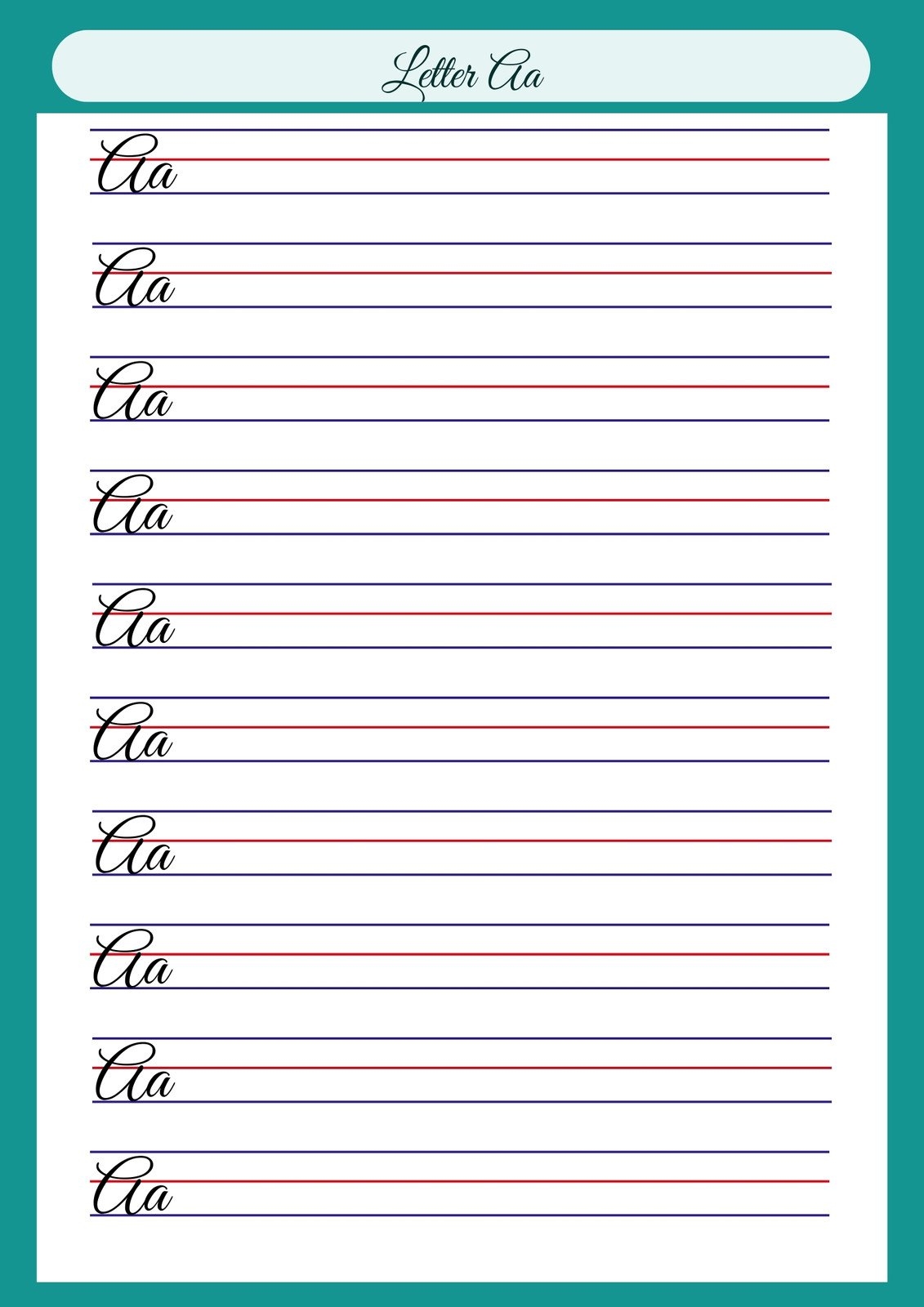Cursive Handwriting Printable Worksheets