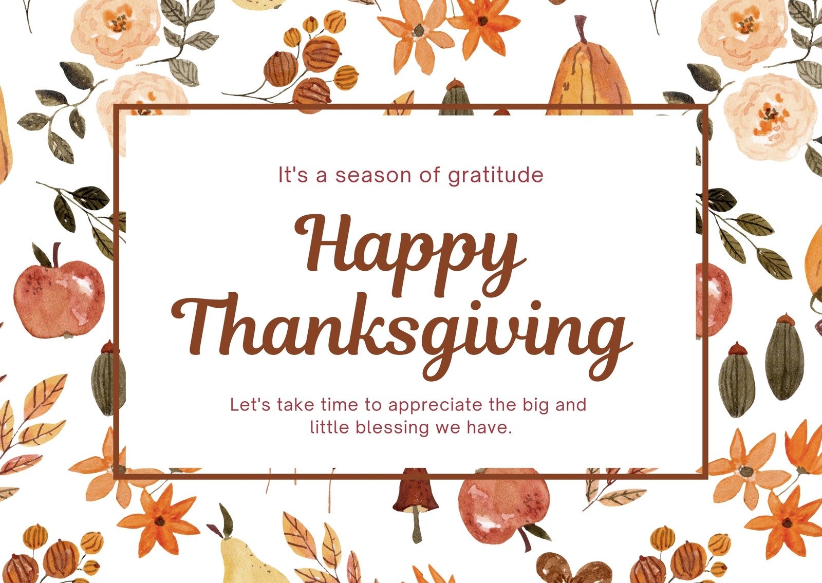Thanksgiving Card Printable
