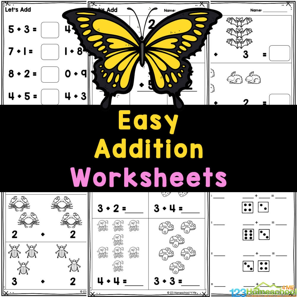 FREE Printable Easy Addition To 10 Worksheets For Kindergarten FREE Printable Easy Addition To 10 Worksheets For Kindergarten