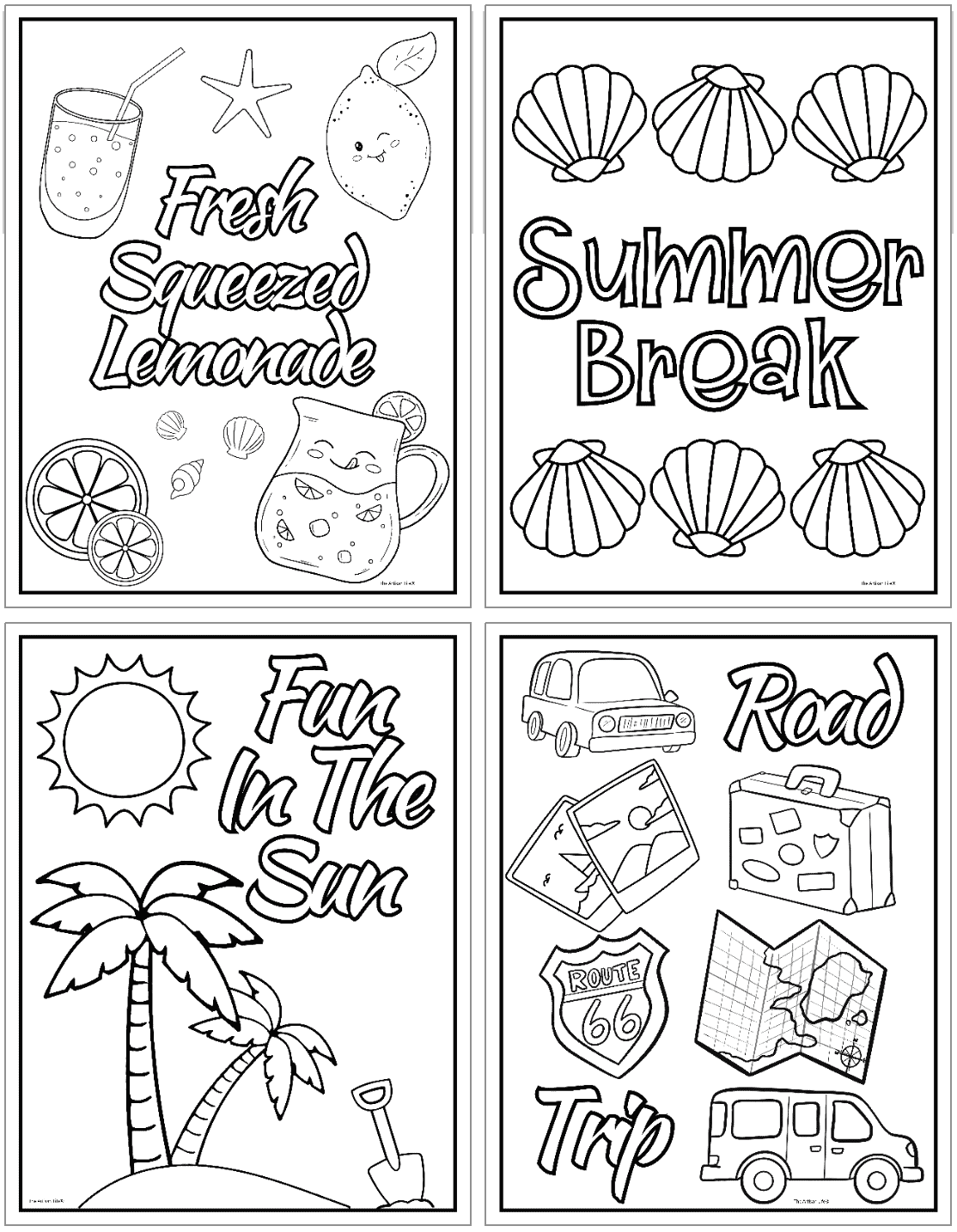 Free Printable Easy Summer Coloring Pages The Artisan Life