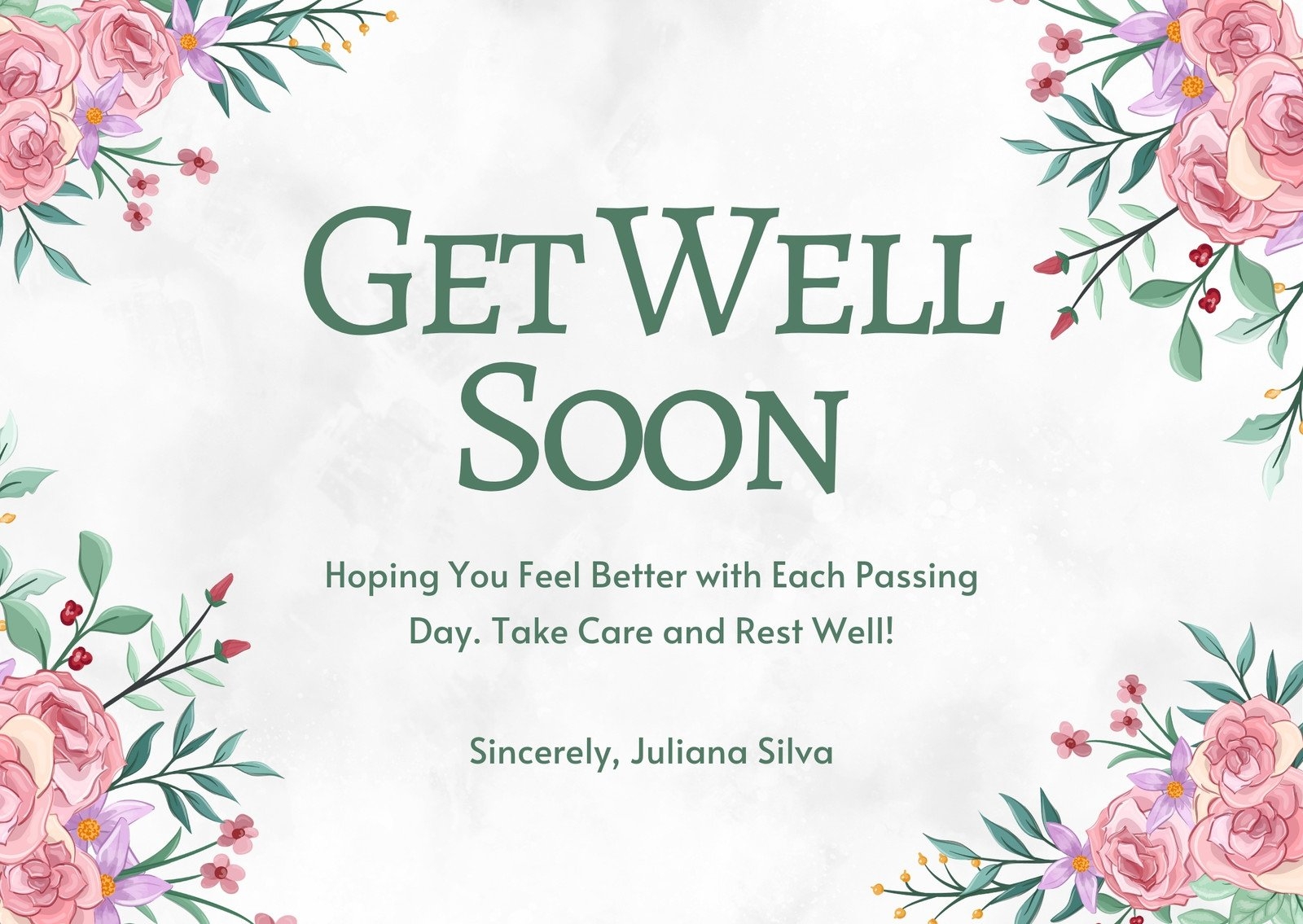Free Printable Editable Get Well Soon Card Templates Canva