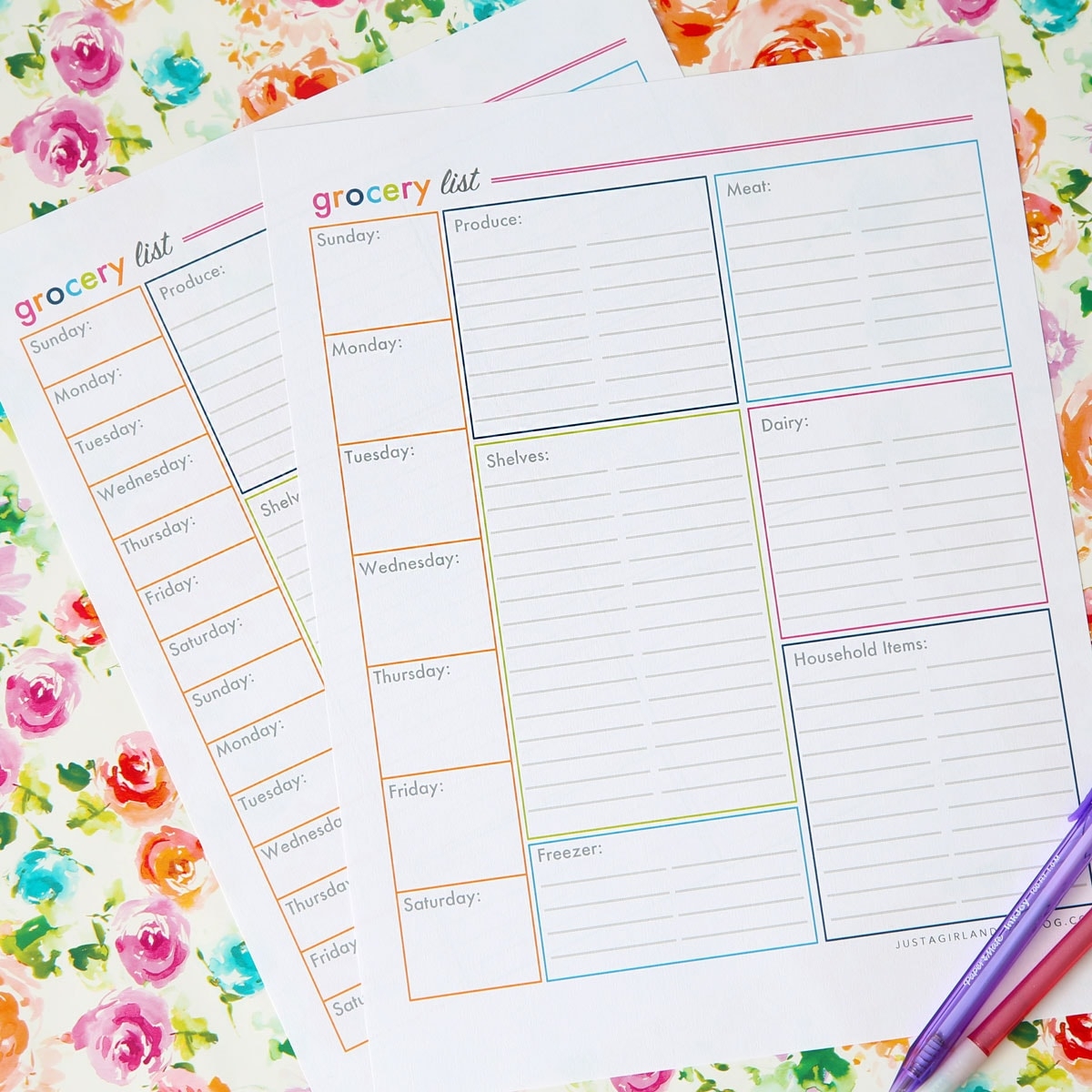 free printable shopping list template