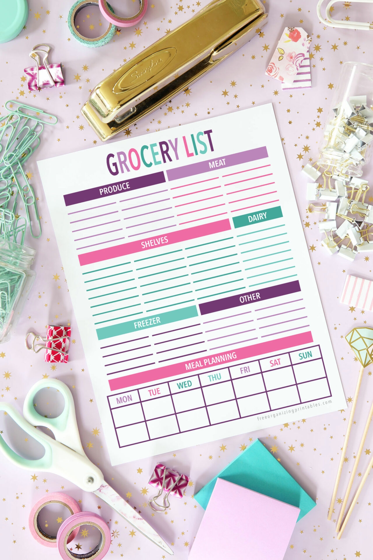 free printable grocery list template
