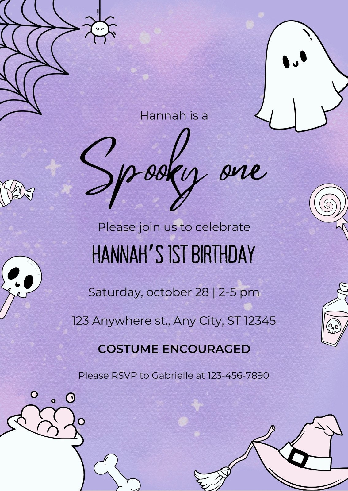 Printable Halloween Birthday Invites