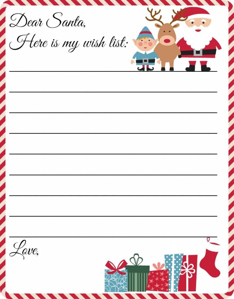 Free Printable List For Santa - Jenny Blog