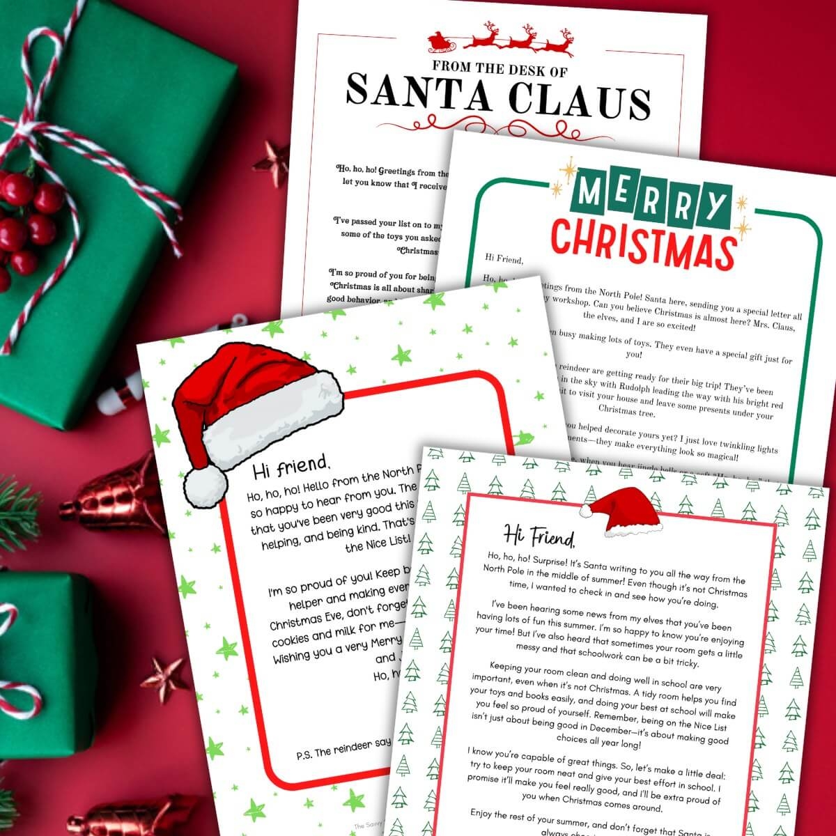 free printable santa letters from north pole