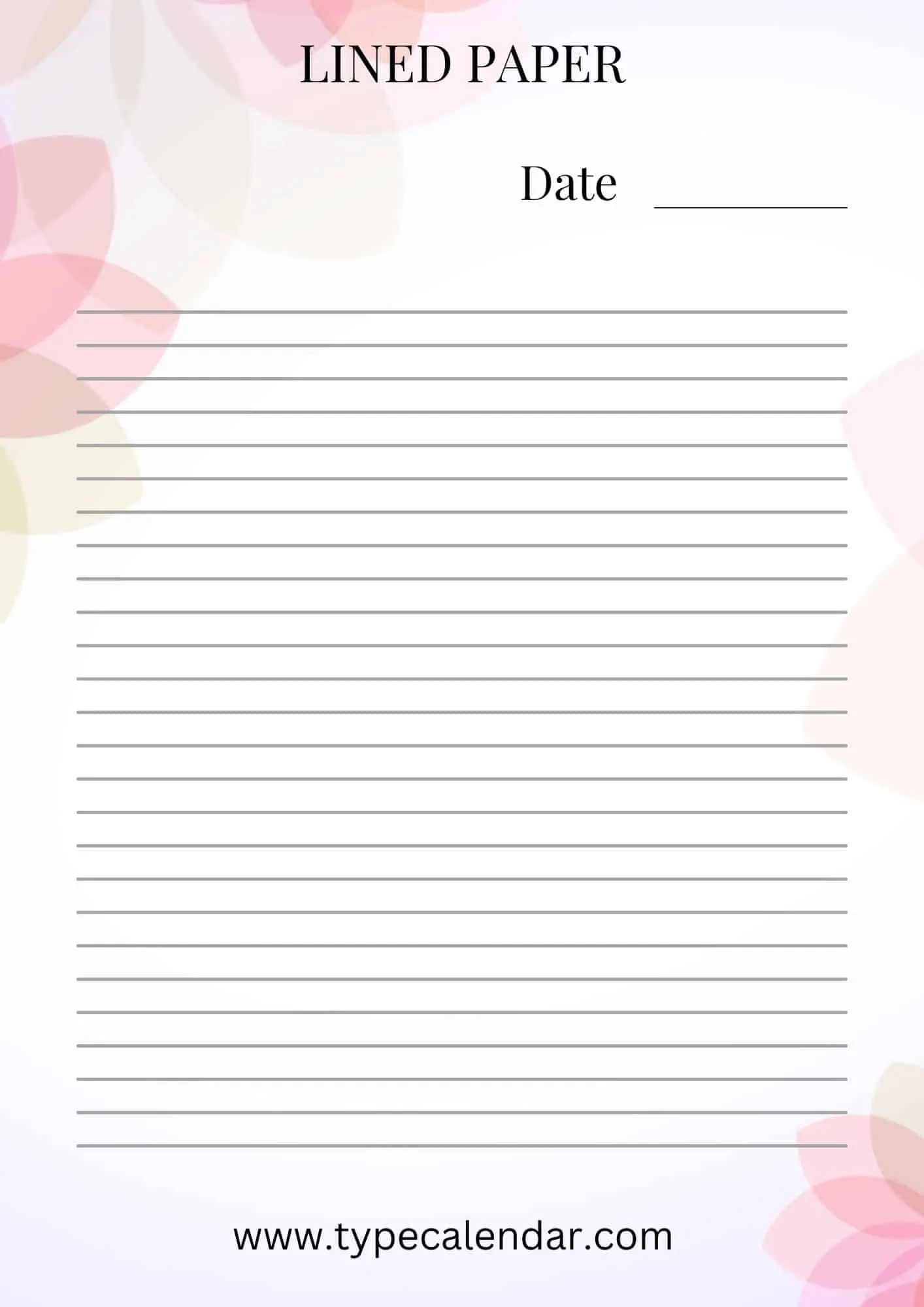 cute lined paper printable