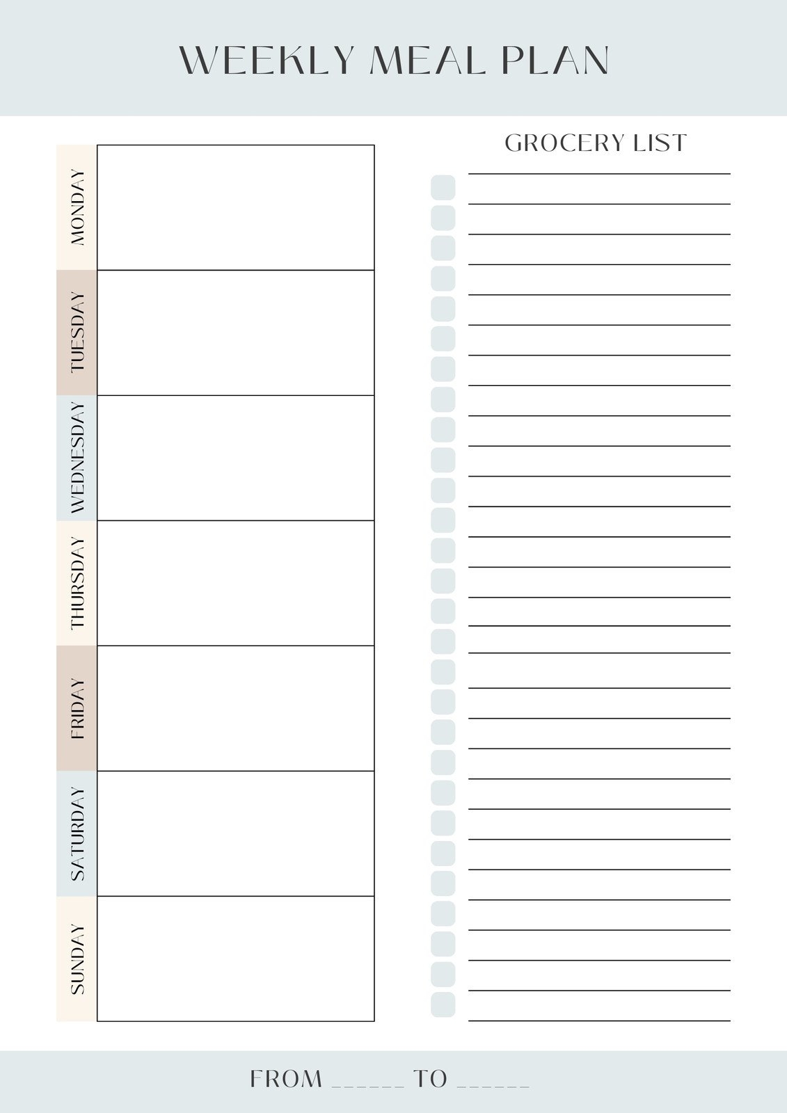Free Printable Meal Planner Pdf
