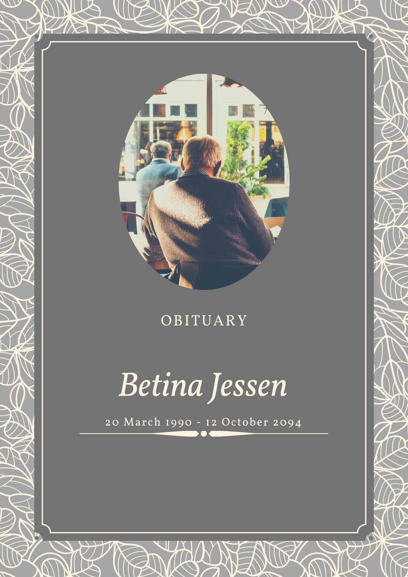 Printable Obituary Templates