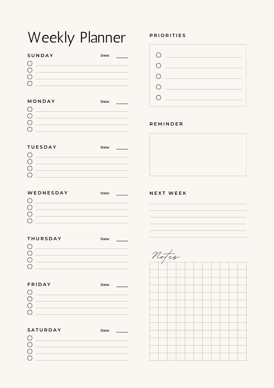 Planner Templates Printable
