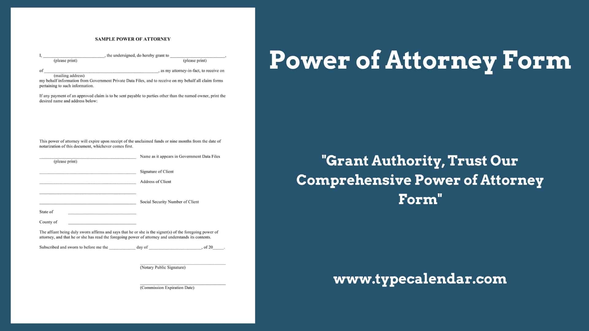 free printable forms for power of attorney